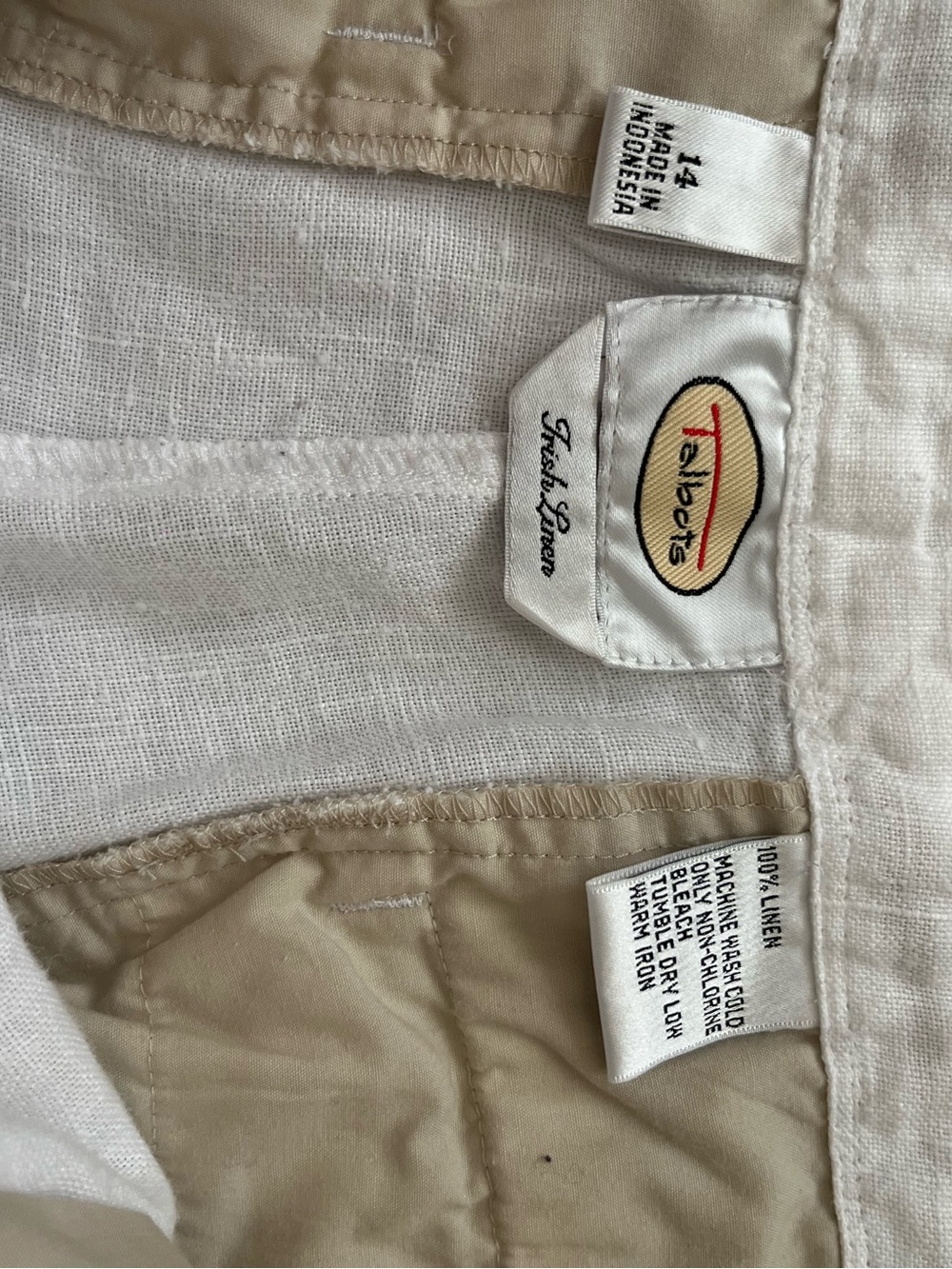 Talbots 100% linen White Wide-Leg Pants size 14 - Picture 7 of 13